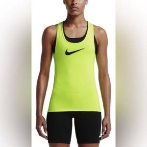 NIKE PRO Yellow Racerback Athletic Workout Tank Top. Size: SMALL